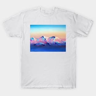 Mountain snow colorful landscape. T-Shirt